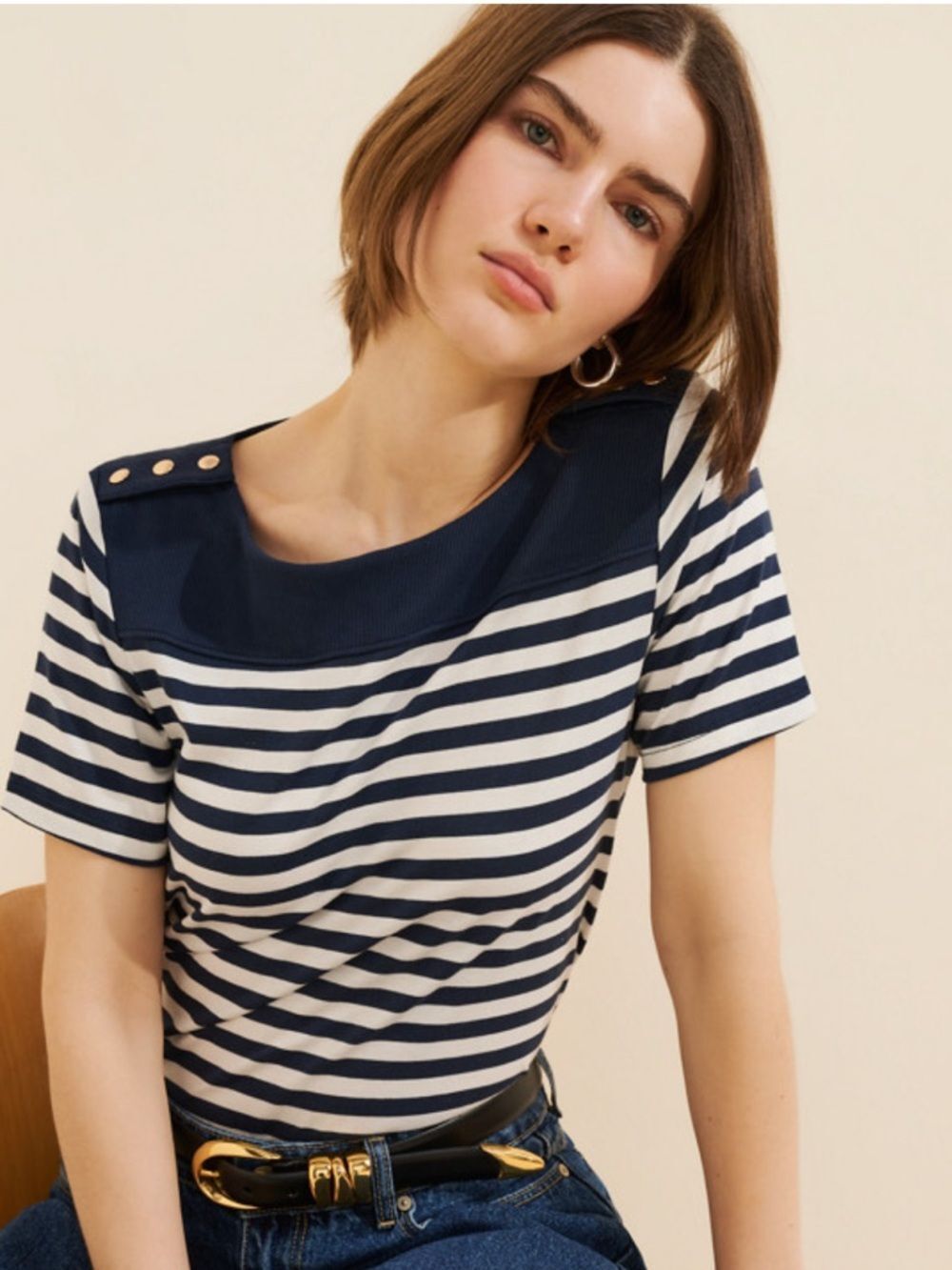 Nation LTD Striped Johnnie Tee NWT $138